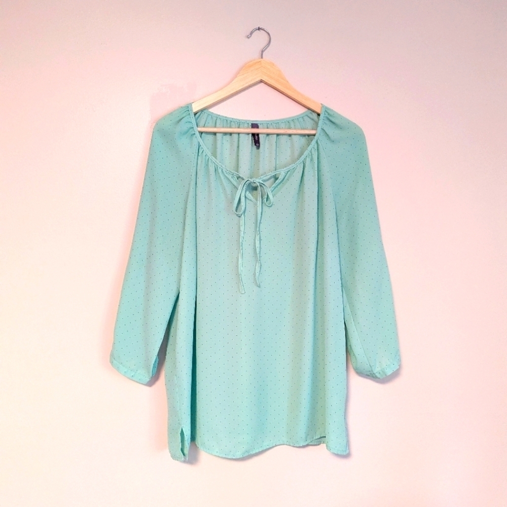 Massini Mint Polkadot Blouse